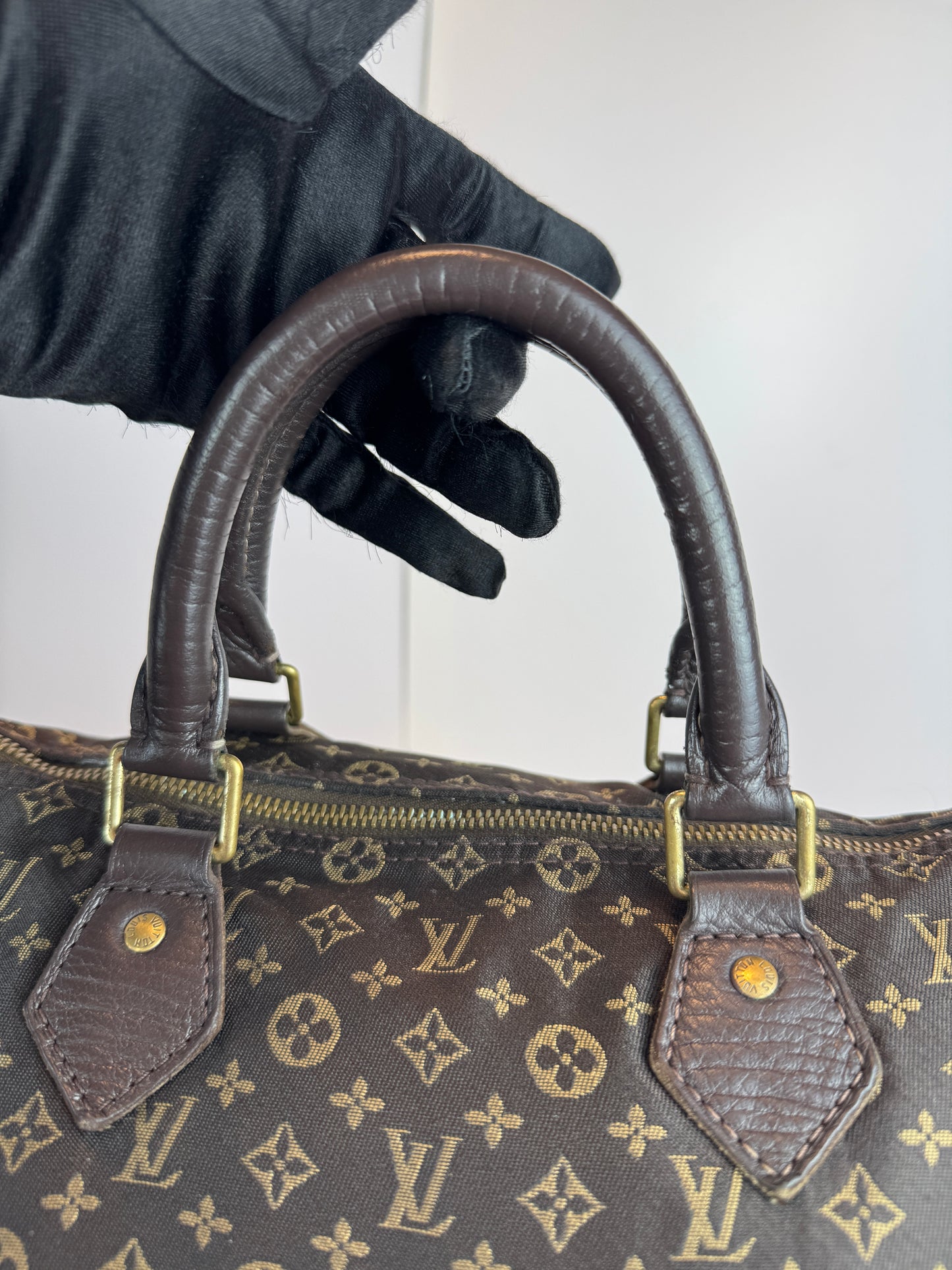 Louis vuitton speedy 30 mini lin Dark brown canvas