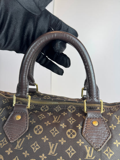 Louis vuitton speedy 30 mini lin Dark brown canvas