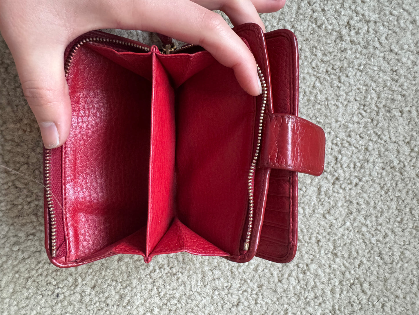 Prada leather Red wallet