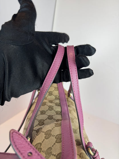 GUCCI Bree Convertible Top Handle GG Canvas Pink