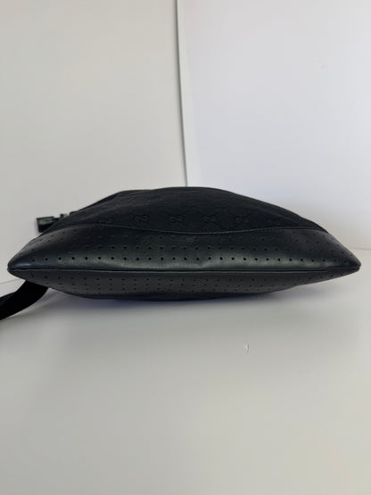 GUCCI Front pocket Messenger GG Canvas with Perforated Leather medium