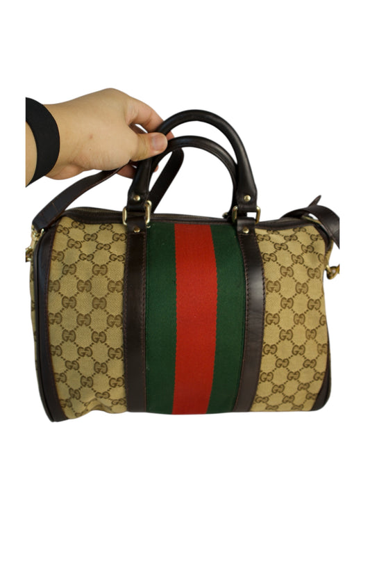 Gucci Web boston With Strap GG Canvas