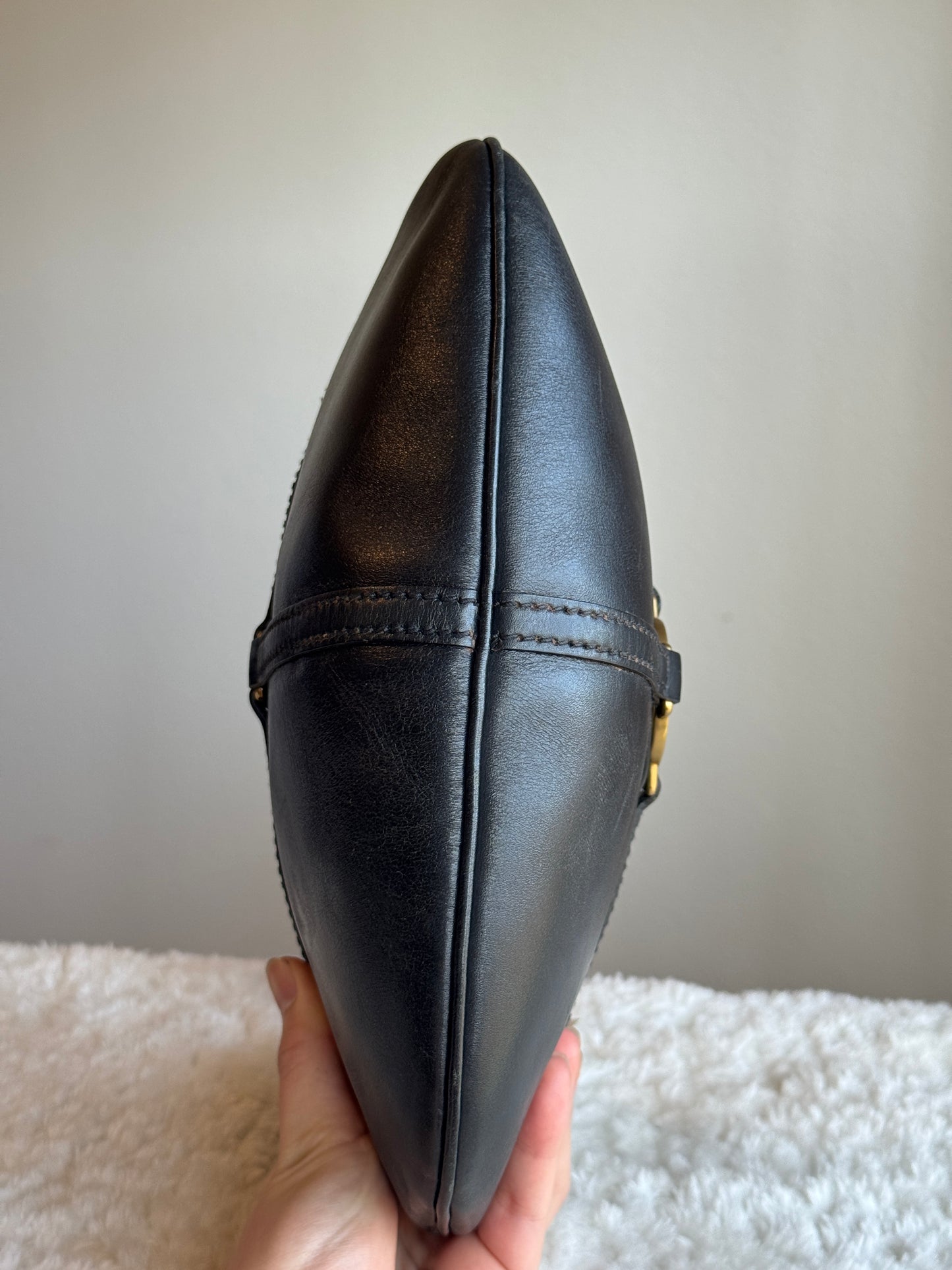 GUCCI Reins Hobo Leather Black