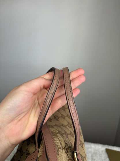 GUCCI Bree Top Handle GG Canvas Pink