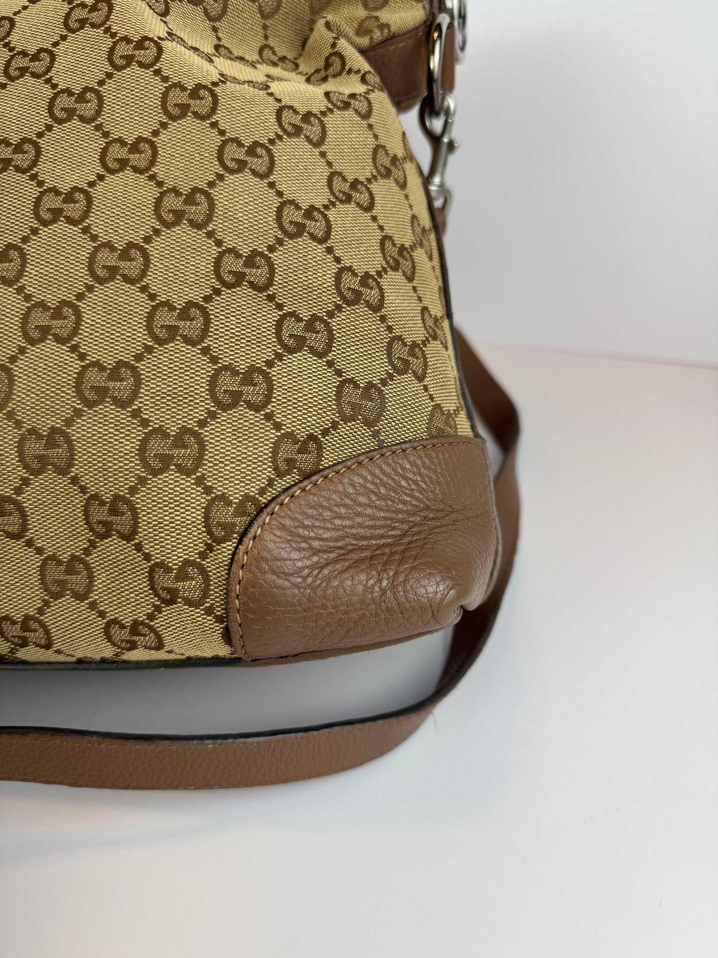 GUCCI Miss GG Hobo GG Canvas with Leather Brown