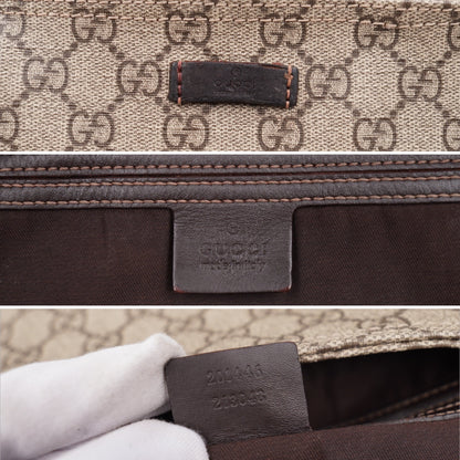 Gucci Flat GG Supreme Messenger Coated Canvas Brown