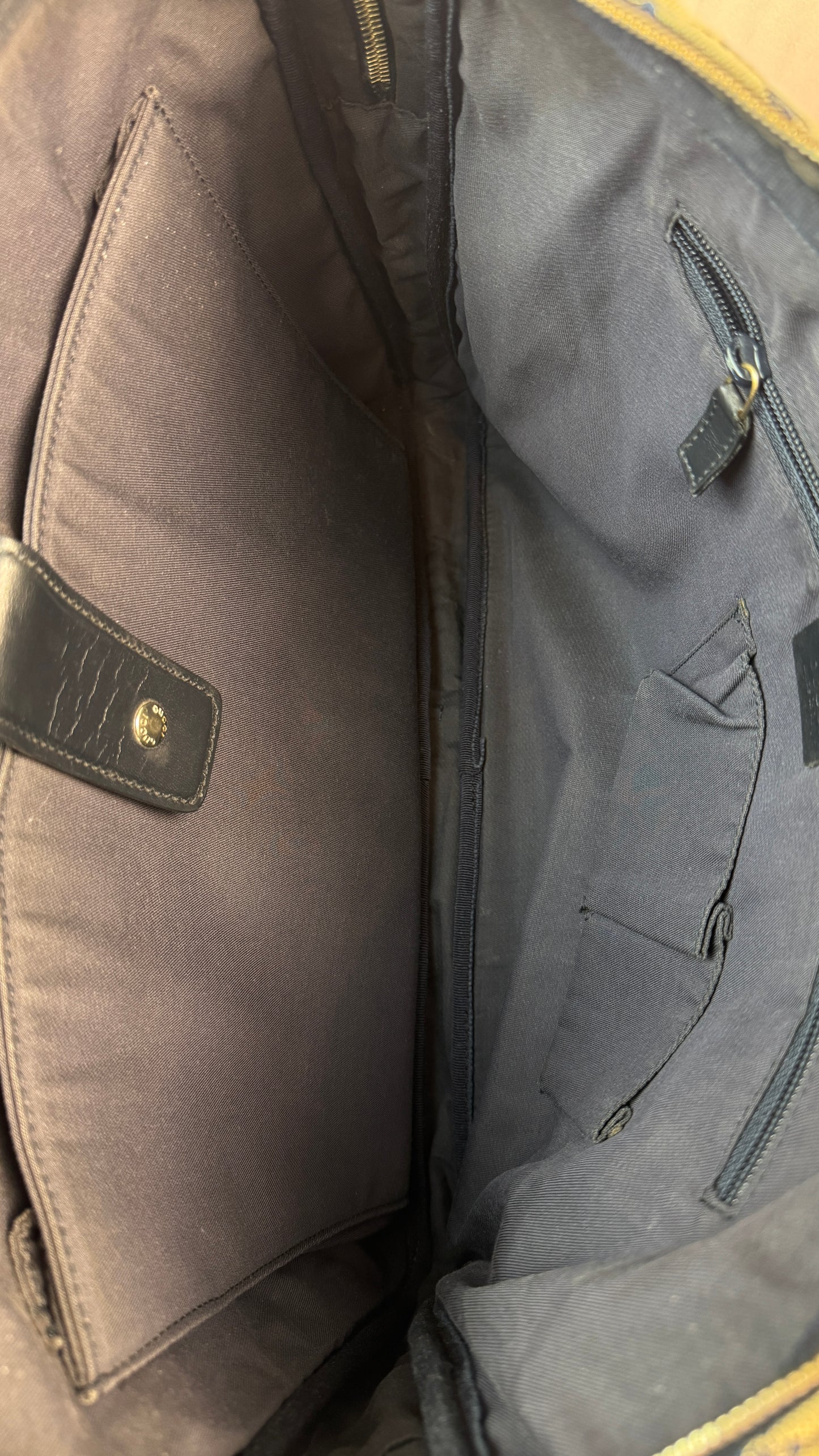 Gucci Web Briefcase GG Canvas Navy