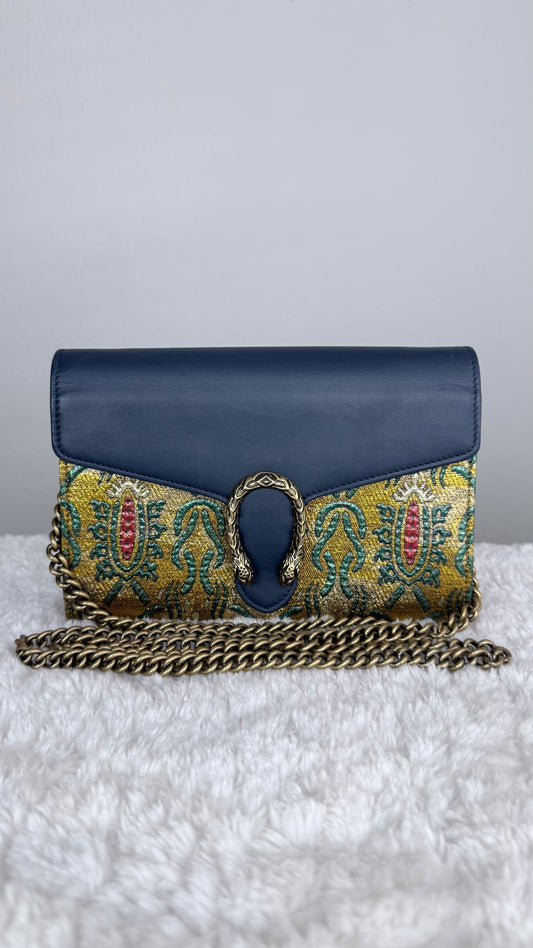 GUCCI Brocade Dionysus Wallet on chain