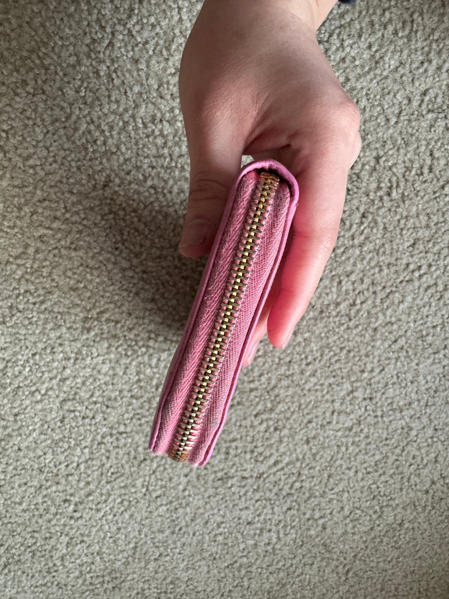 Prada saffiano zippy pink