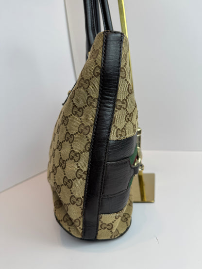 GUCCI Hasler Tote Monogram Medium Dark Brown