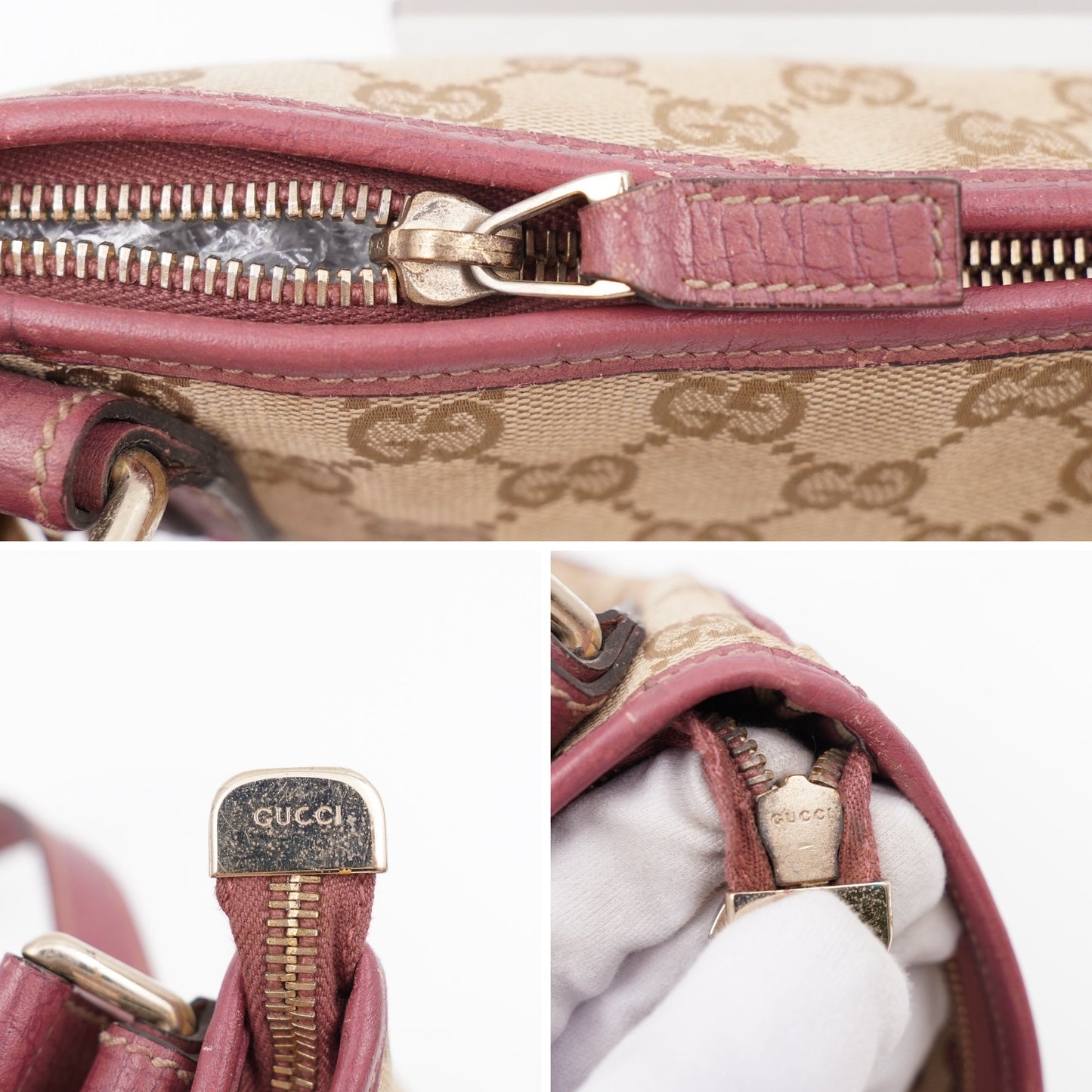 Gucci web Flat Crossbody pink
