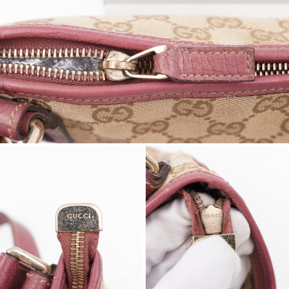 Gucci web Flat Crossbody pink