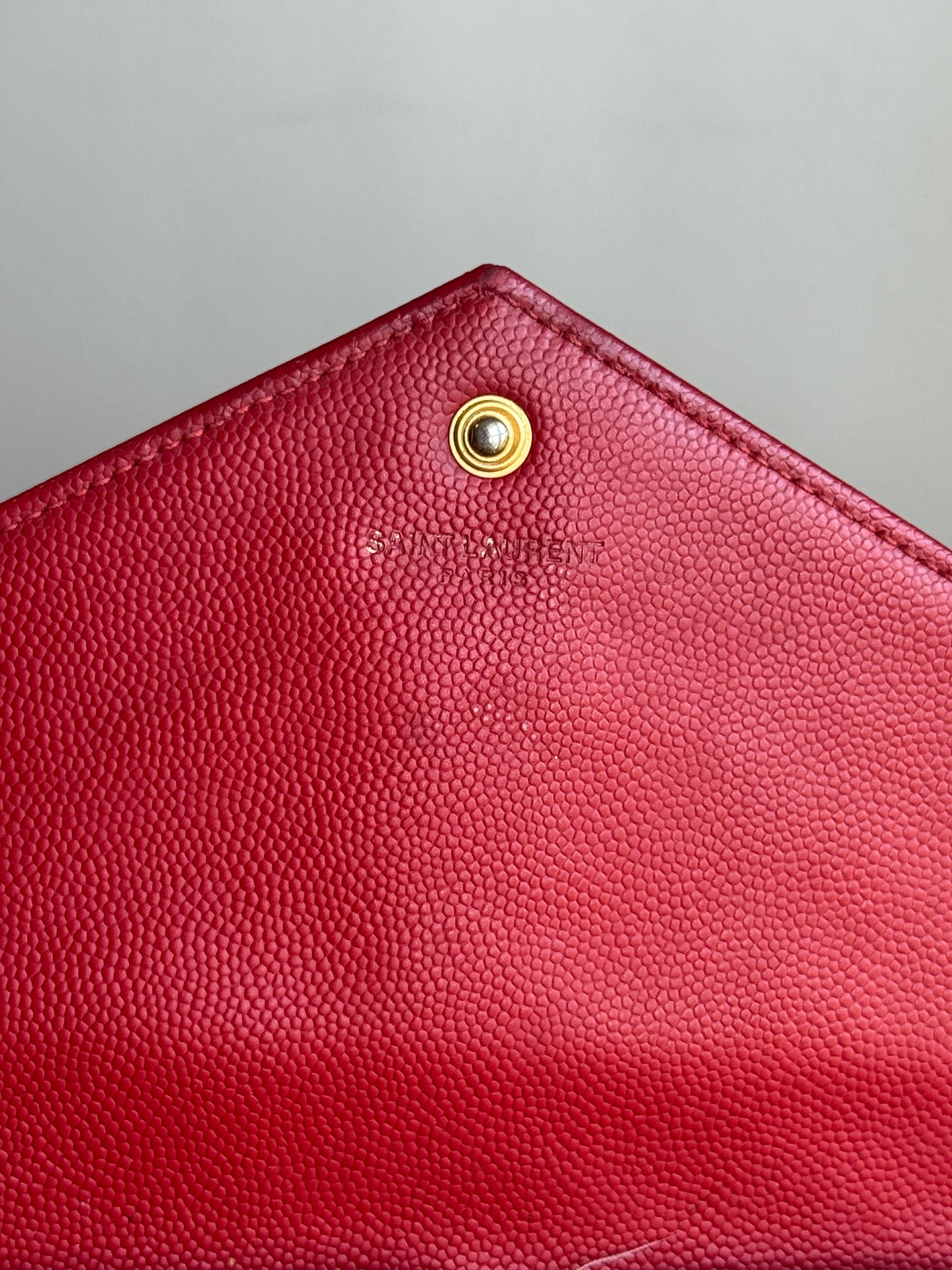 LOUIS VUITTON Classic wallet on chain matelasse Chevron leather medium red