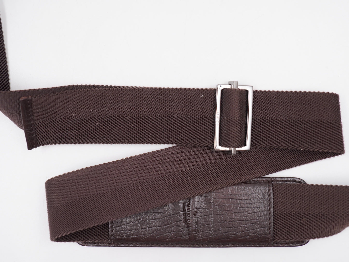 Gucci Double Buckle Messenger Bag GG Coated Canvas