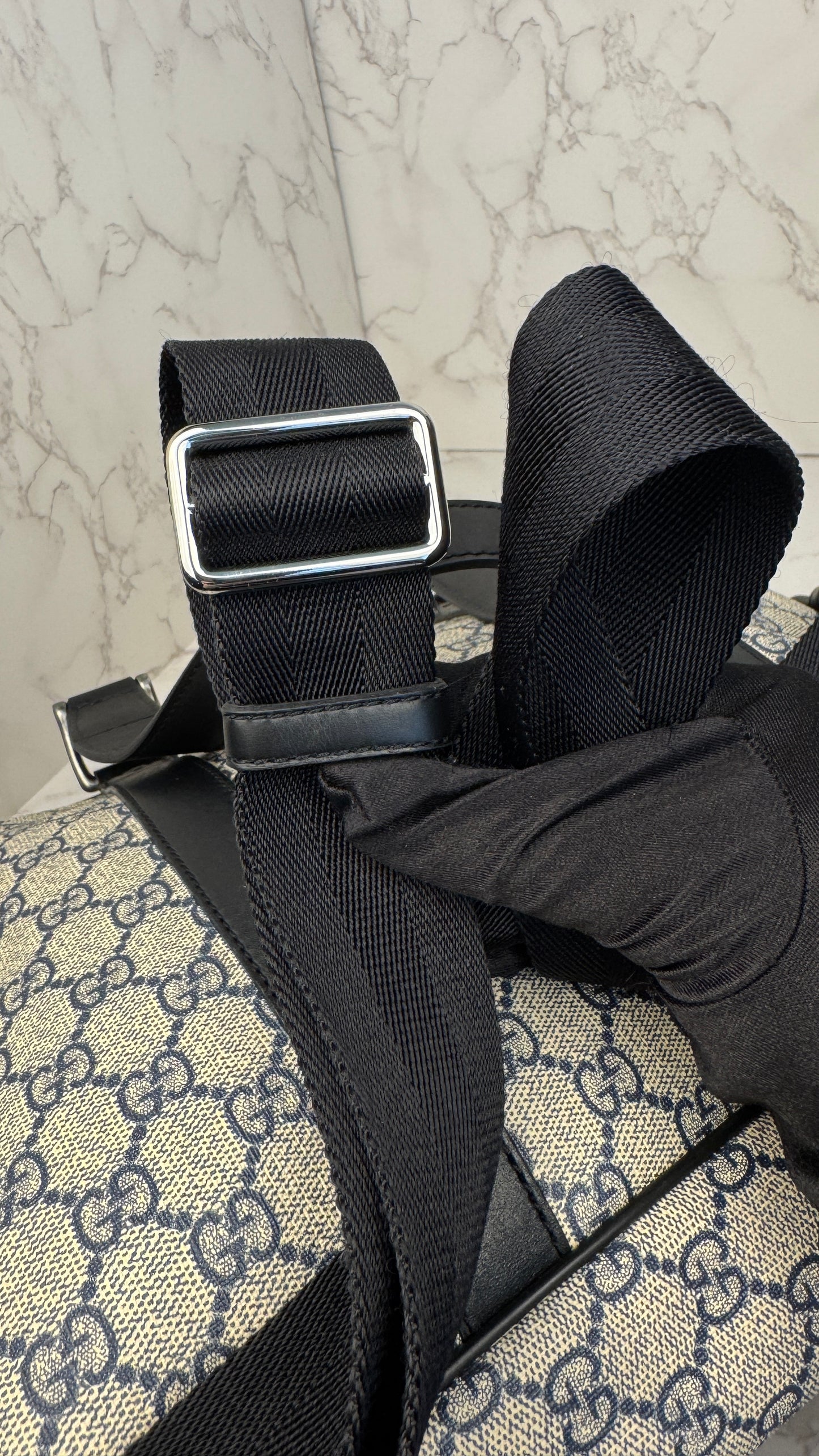 Gucci Briefcase Convertible Zip Around GG Coated Canvas Medium