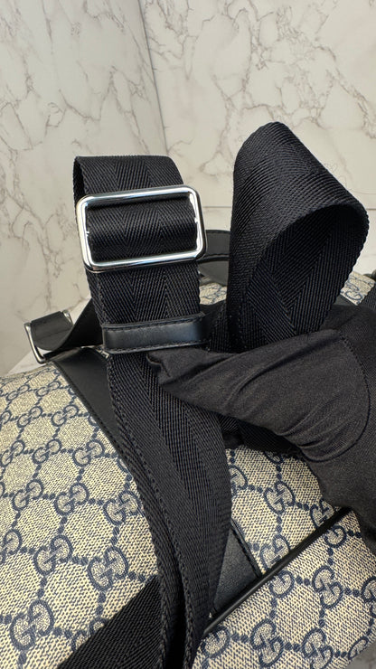 Gucci Briefcase Convertible Zip Around GG Coated Canvas Medium