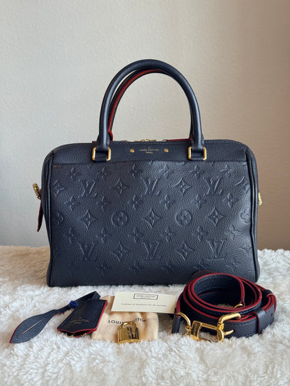 LOUIS VUITTON speedy25 Bandoulière Monogram Empreine  Leather Navy