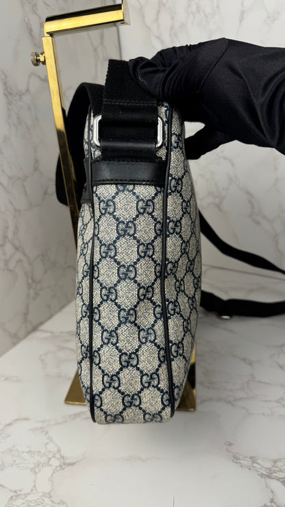 Gucci Front Zip Messenger Navy