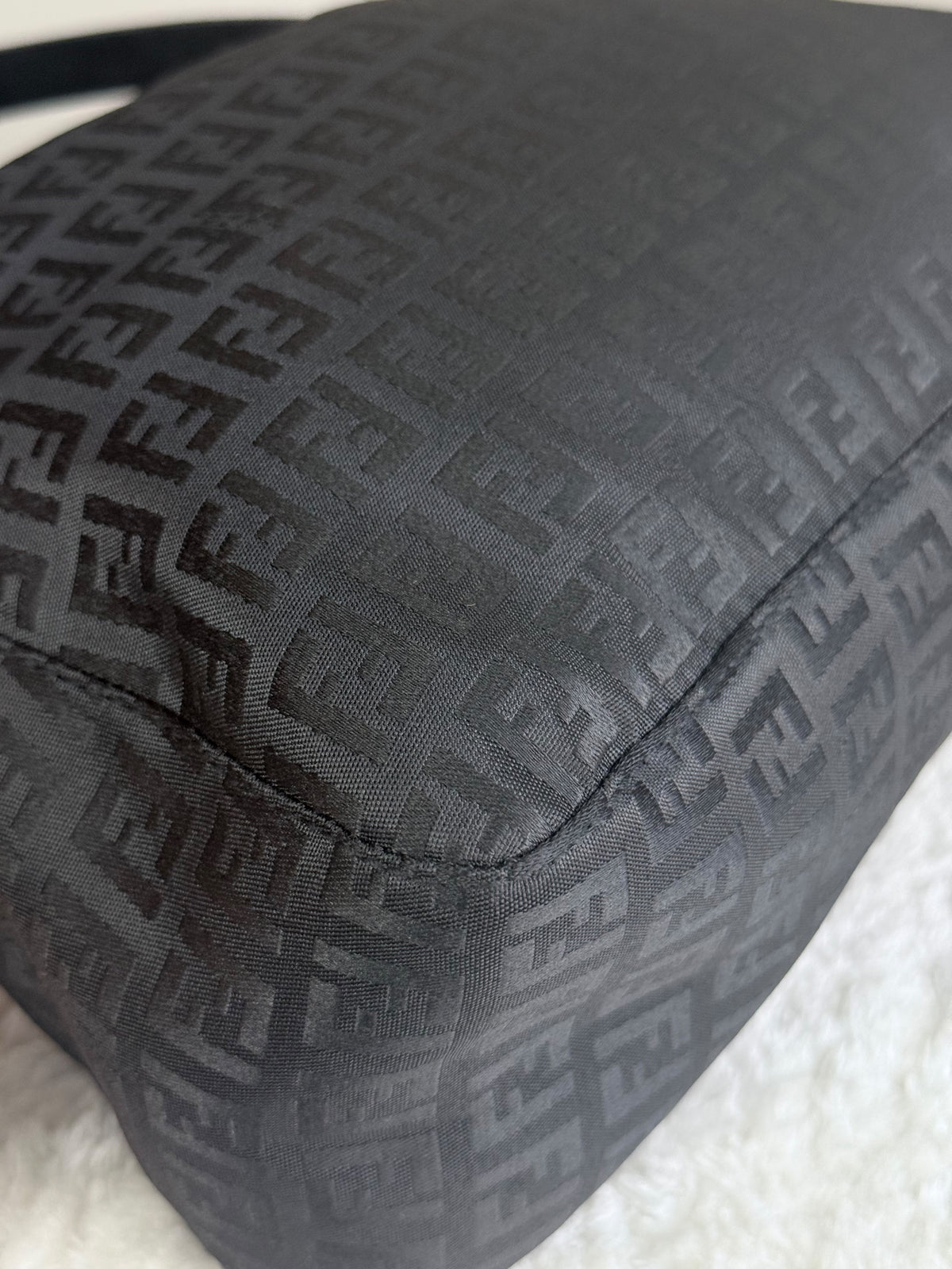 FENDI Mama Forever Zip Hobo Zucca Canvas Black