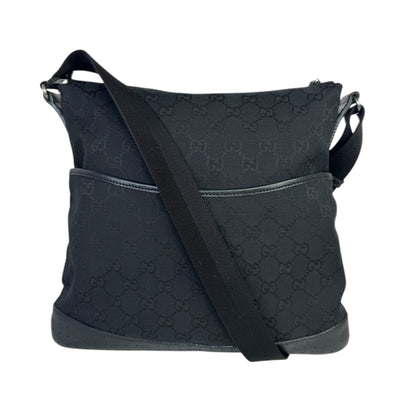 GUCCI Front pocket Messenger GG Canvas with Perforated Leather medium