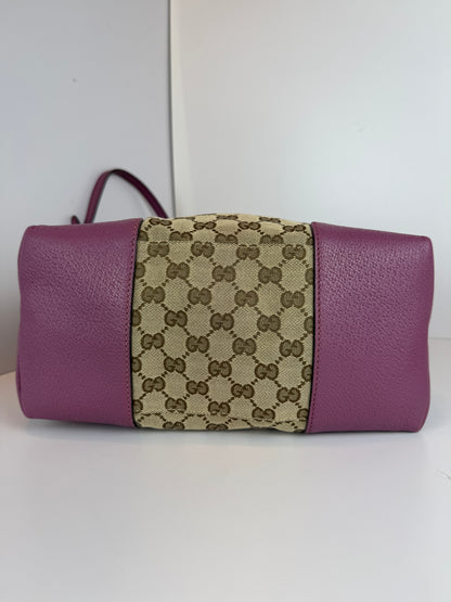 GUCCI Bree Convertible Top Handle GG Canvas Pink