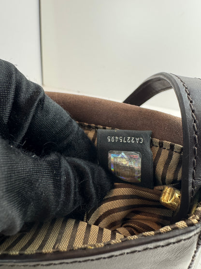 Fendi Vitello Elite Small Chameleon Crossbody Dark Brown