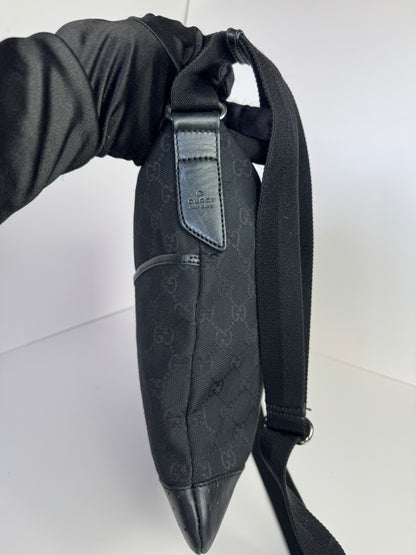 GUCCI Front pocket Messenger GG Canvas with Perforated Leather medium