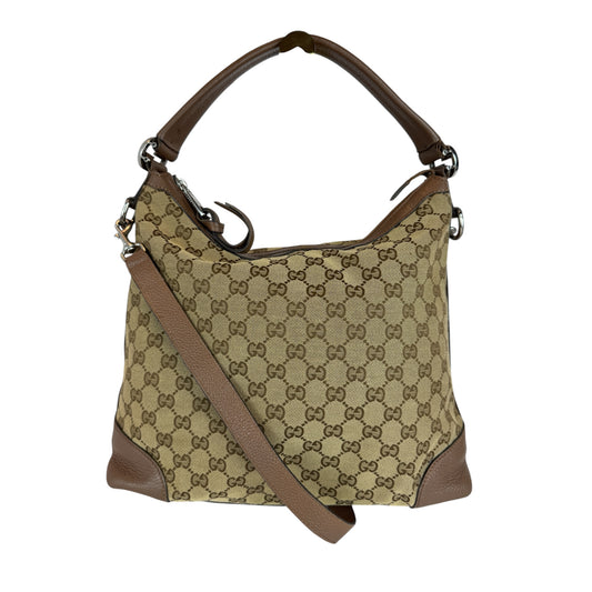 GUCCI Miss GG Hobo GG Canvas with Leather Brown