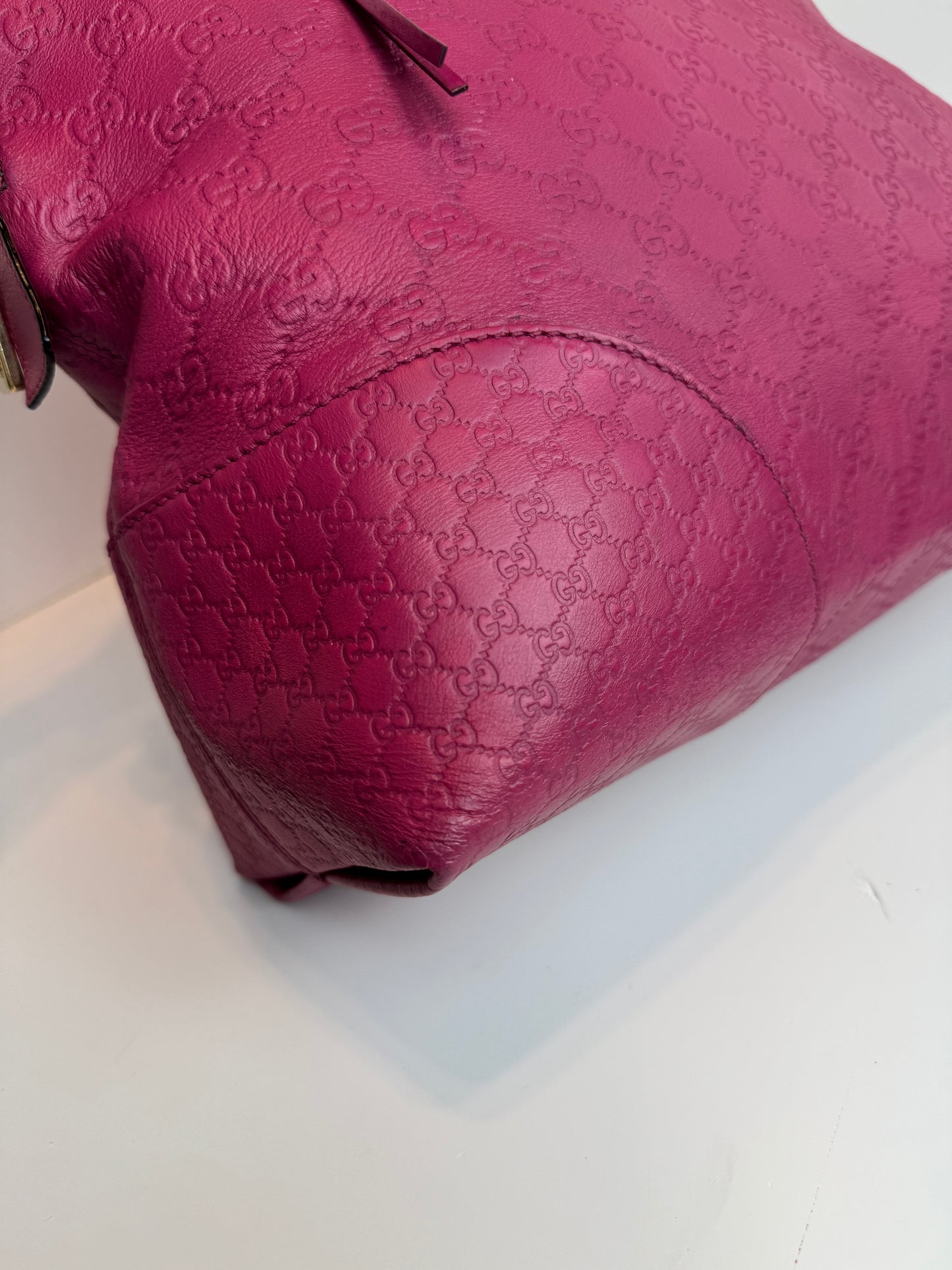 GUCCI Bree Shoulder Leather Pink