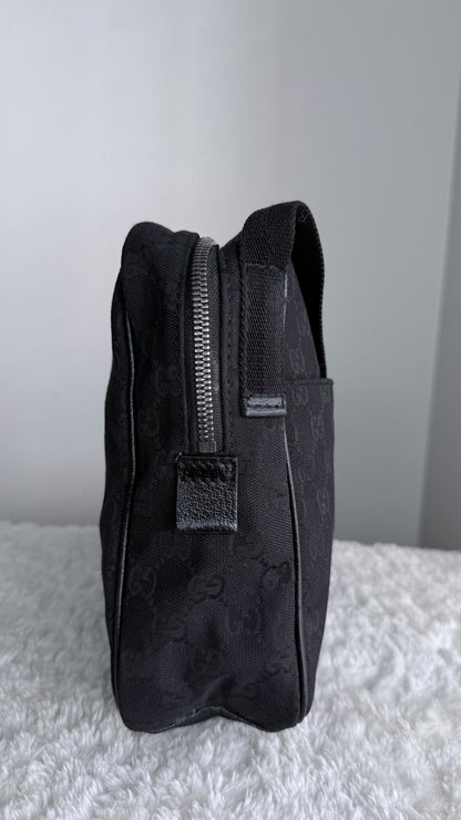 GUCCI Front pocket GG canvas Black Crossbody Black
