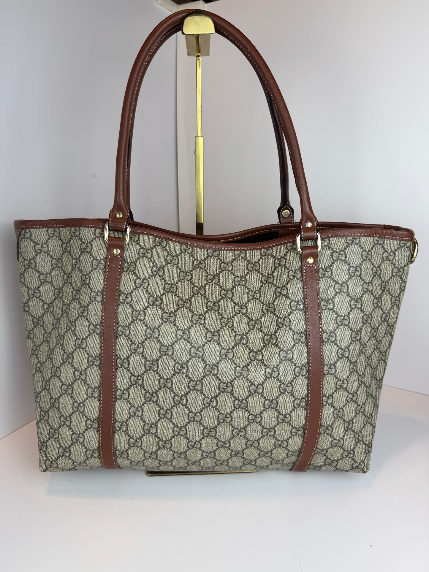 Gucci shopping tote GG Supreme coated canvas brown