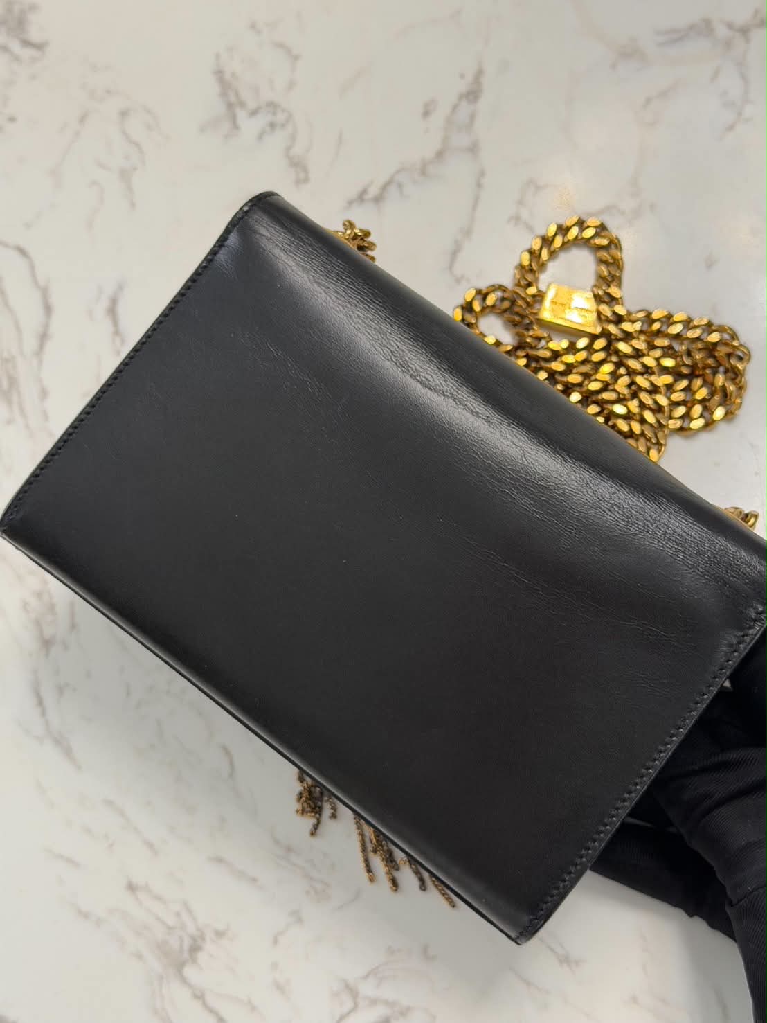 Saint Laurent Kate Small Tassel Leather Black