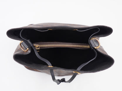 Louis Vuitton Noé BB / Shoulder Bucket Bag – Monogram Canvas with Black Leather Trim