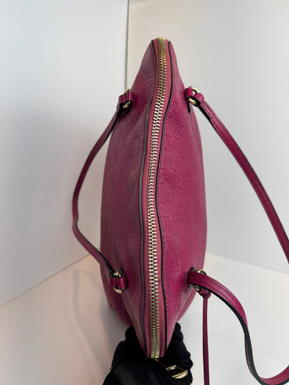 GUCCI Bree Shoulder Leather Pink