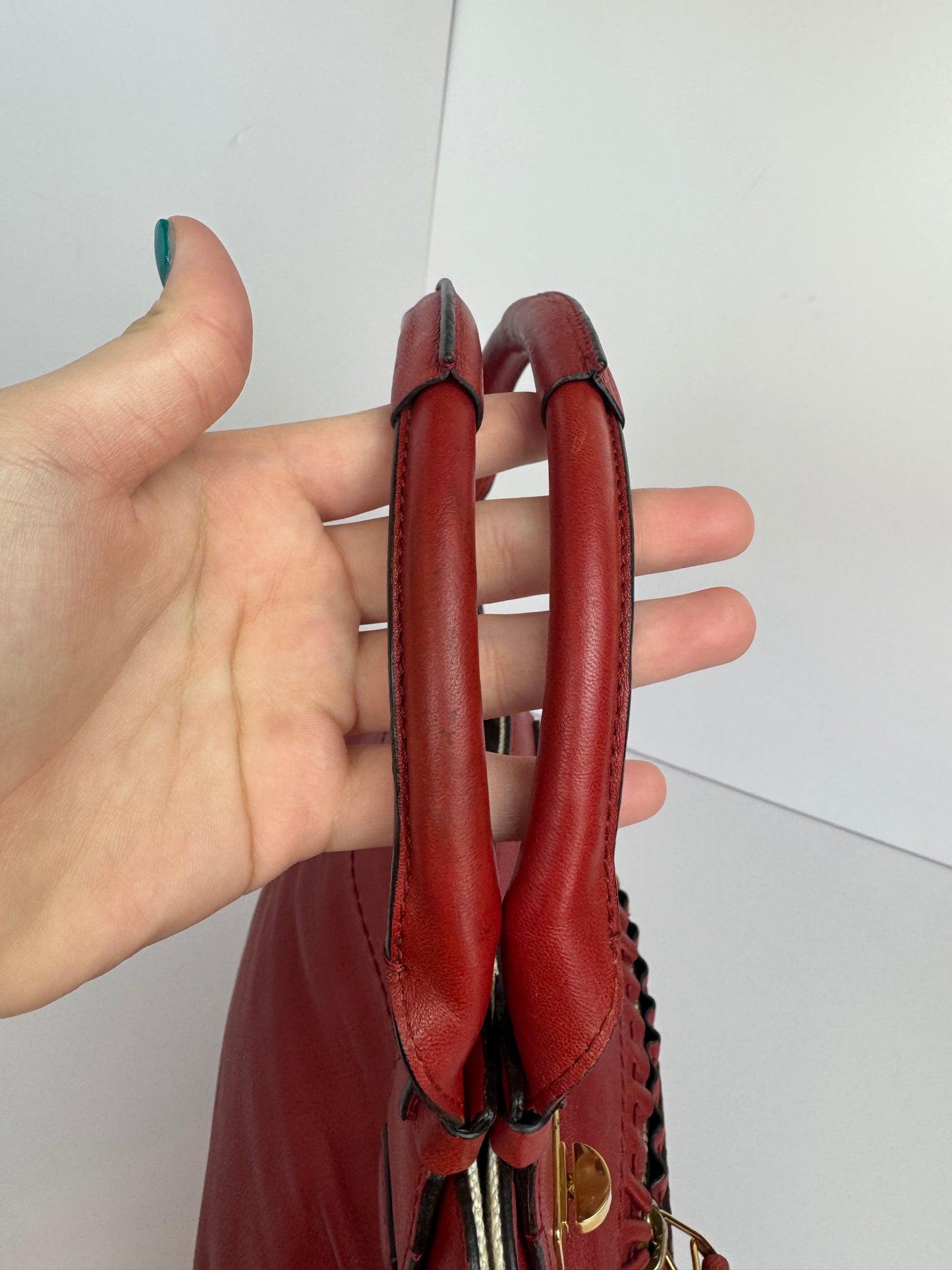 Chloé Margaret Leather handbag with strap Red