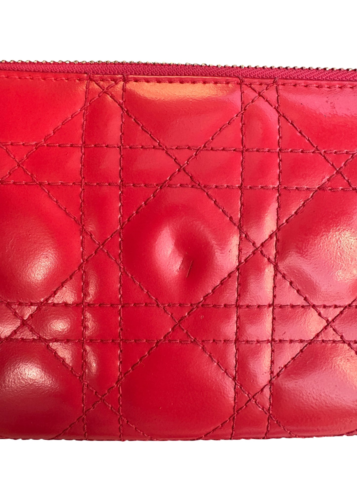 WA4👛Dior Long wallet zippy Red (COA Included) retail $1350