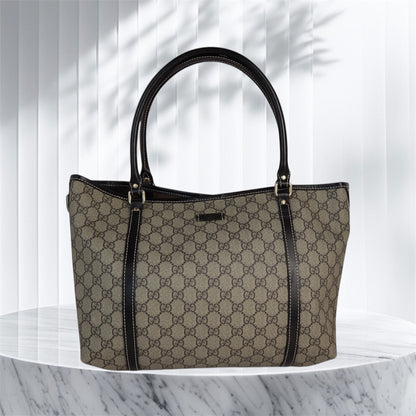 Gucci Joy Tote GG Coated Canvas Dark Brown