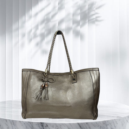 Gucci Bella Metallic Leather Tote Bag