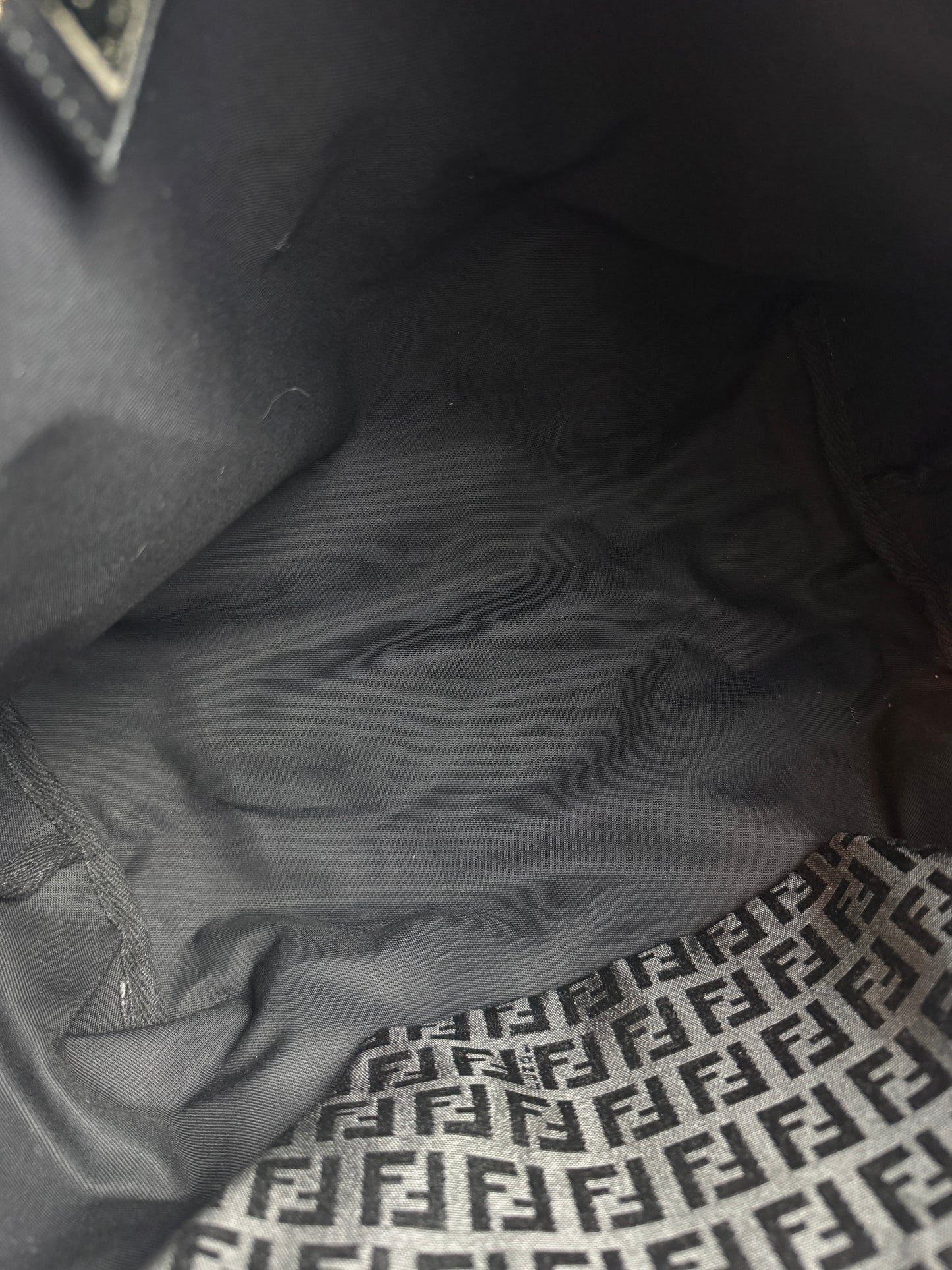 Fendi Zucchino Tote Canvas Black