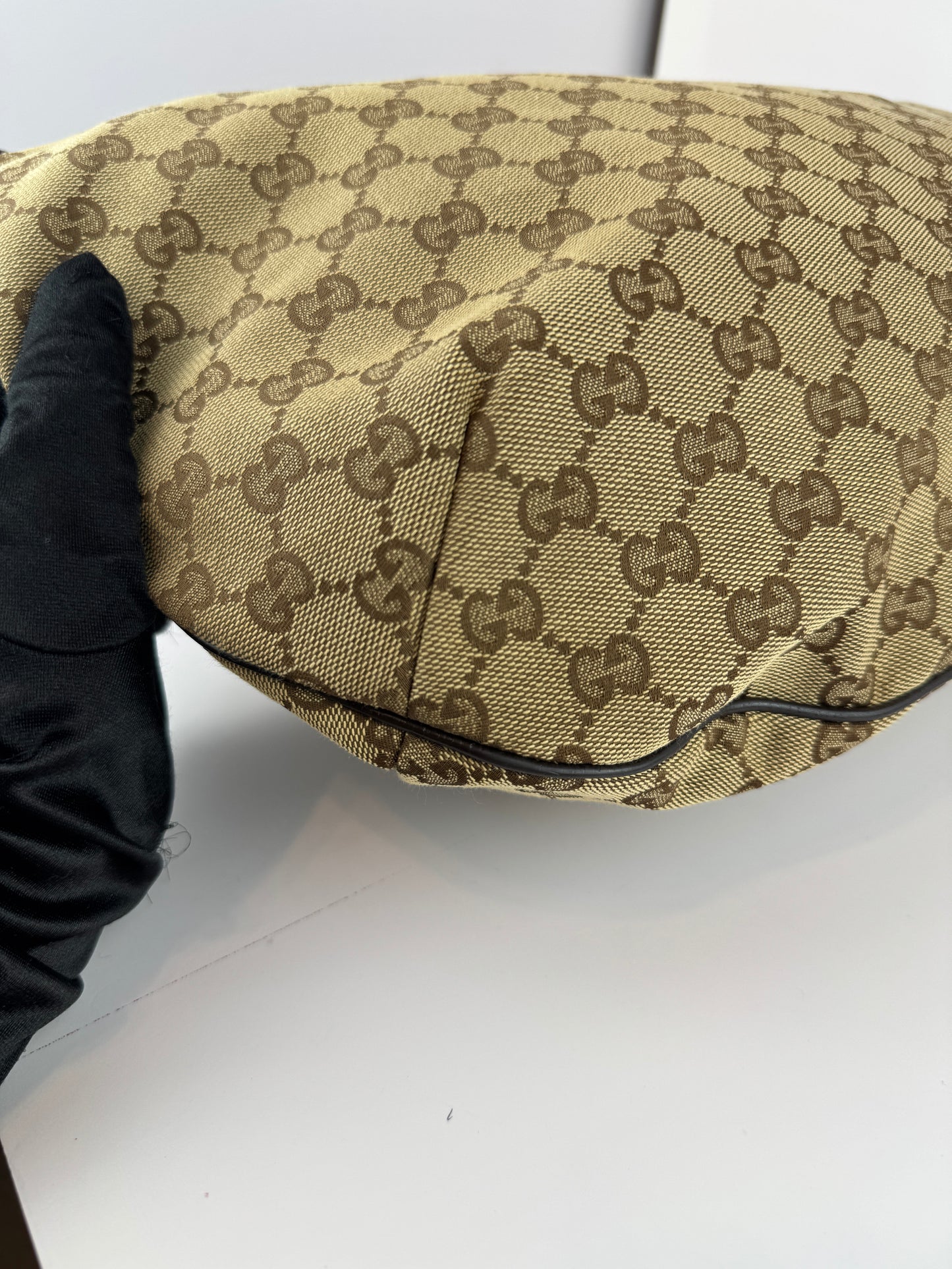 Gucci Web HalfMoon Large GG Canvas Brown