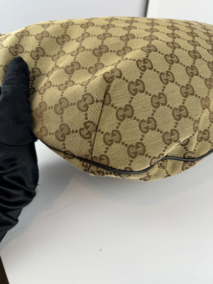 Gucci Web HalfMoon Large GG Canvas Brown