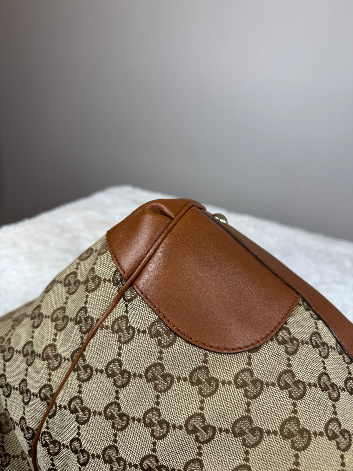 GUCCI Tote GG Canvas Brown
