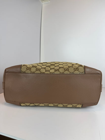 GUCCI Miss GG Hobo GG Canvas with Leather Brown