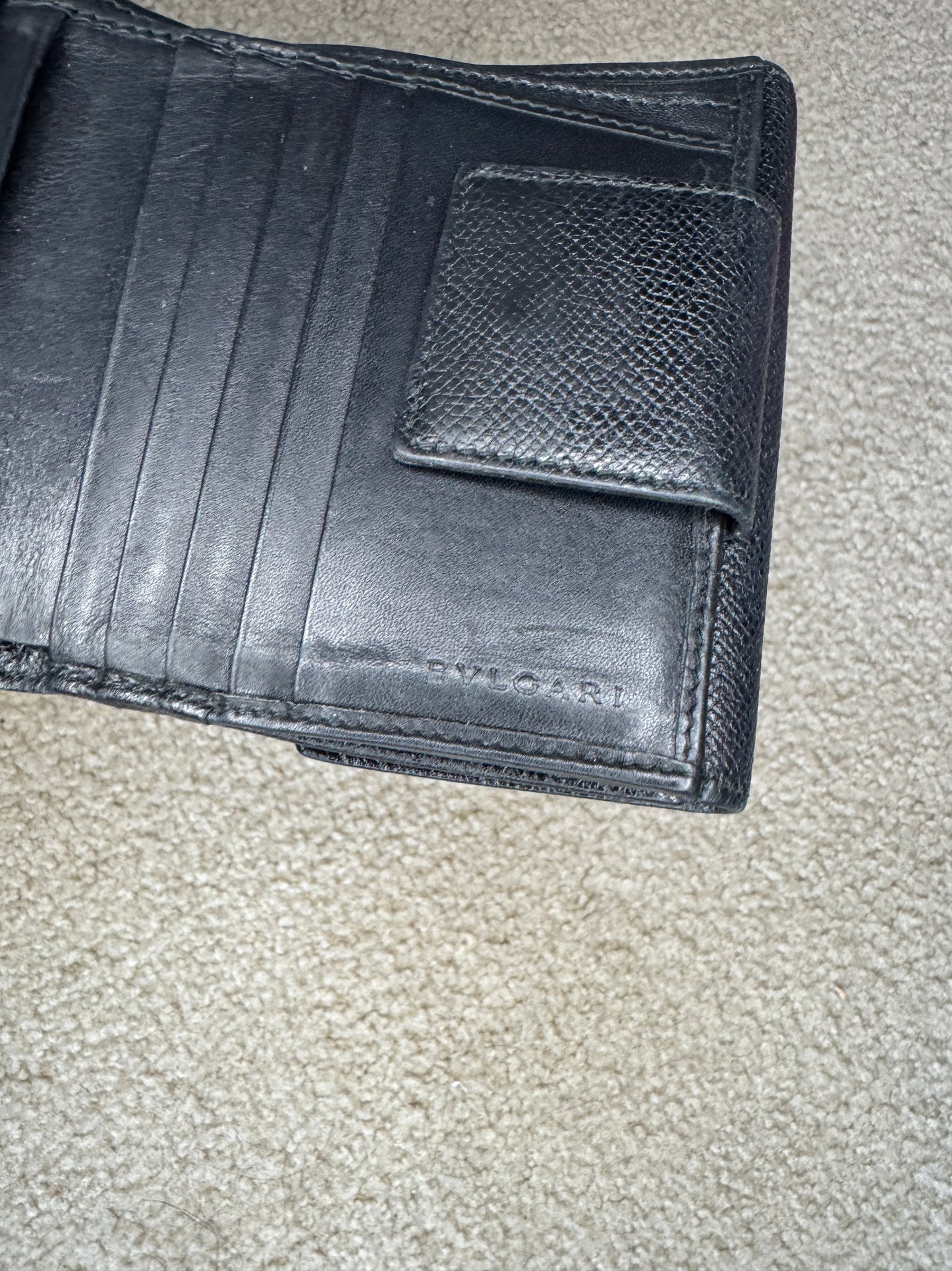 BVLGARI wallet leather Black