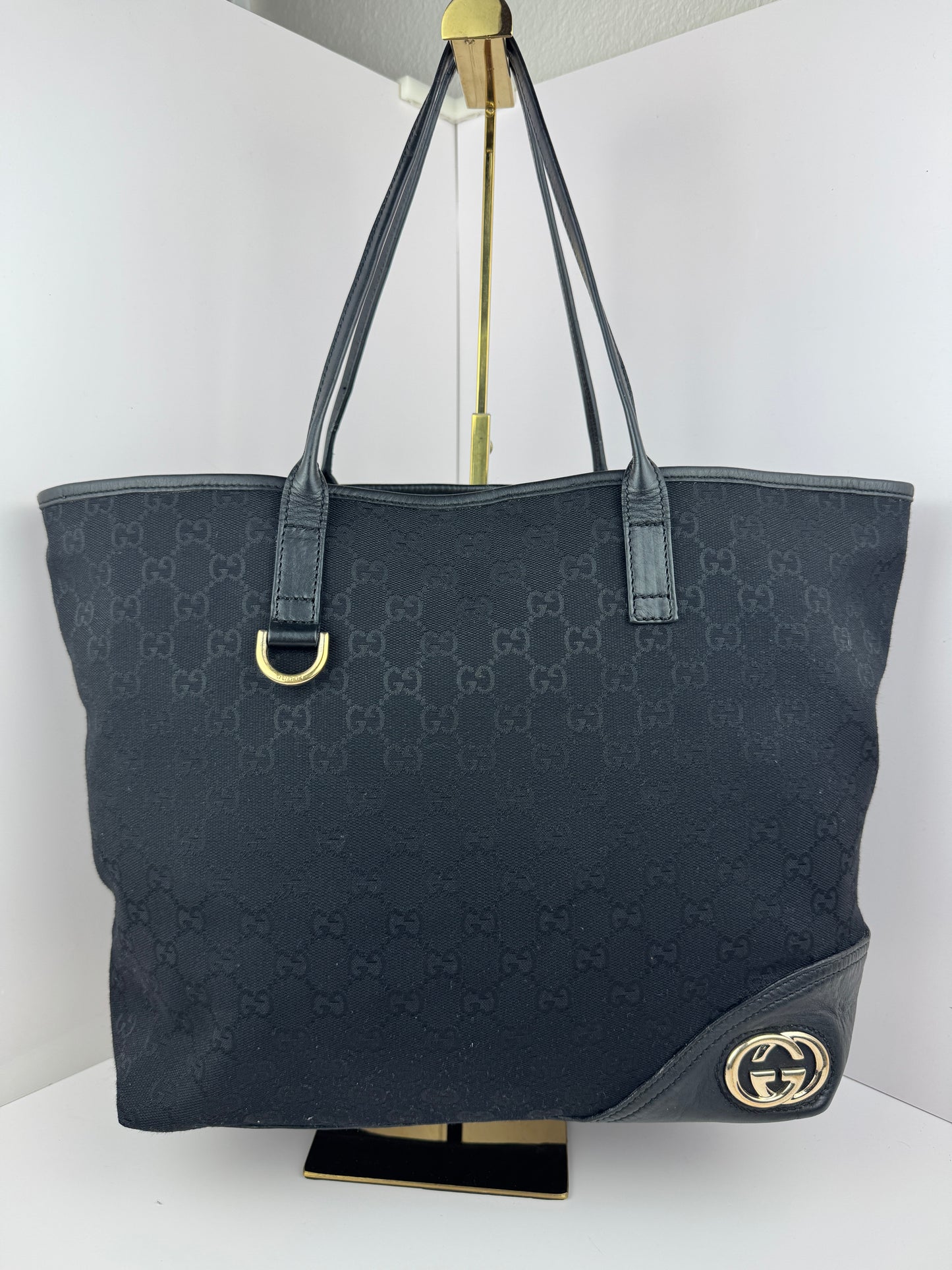 Gucci New Britt Tote Black Medium Monogram