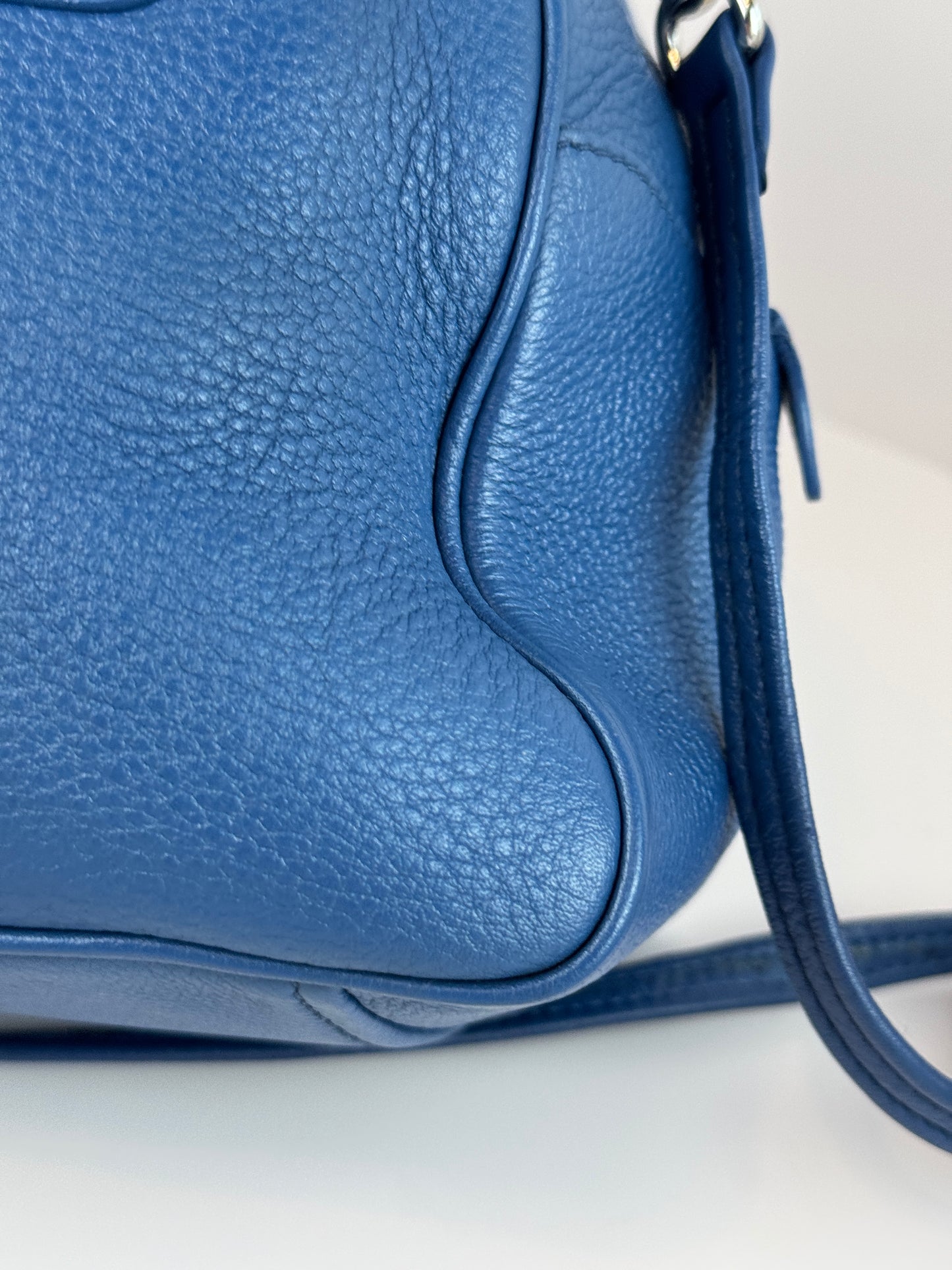 Prada Vitello Phenix Bowling Bag Talco