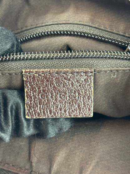 GUCCI Web Stripe Halfmoon GG Canvas Brown