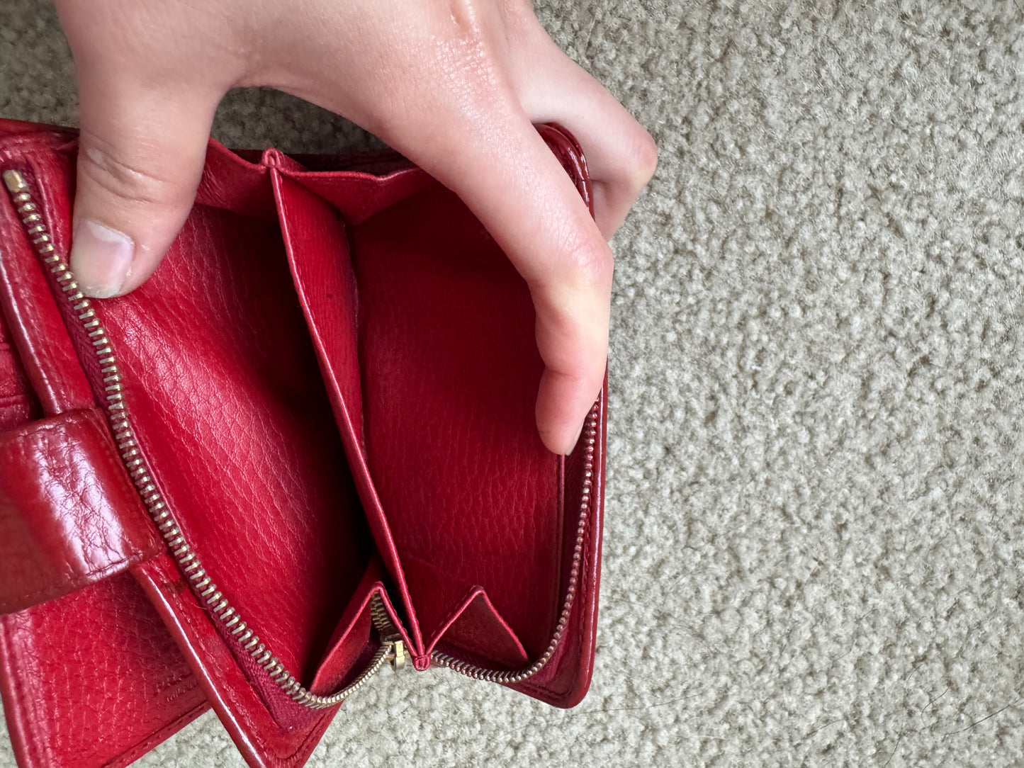 Prada leather Red wallet