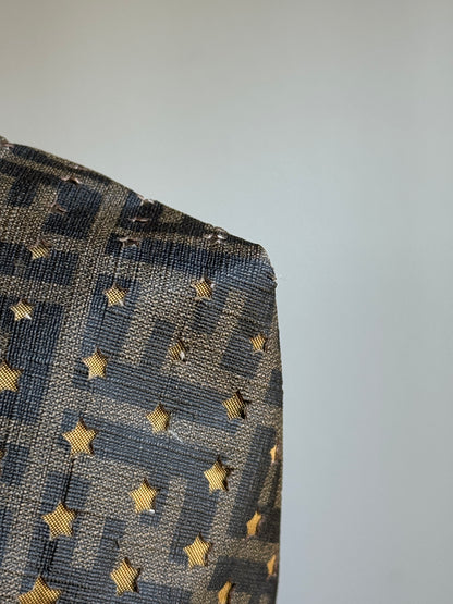 FENDI Tobacco Zucca Print Star Perforated Coated canvas Medium