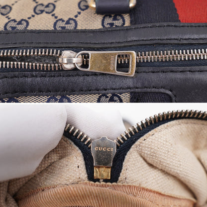 Gucci Web Boston GG Canvas Navy Blue
